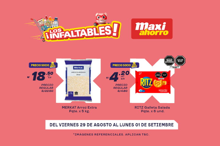¡LOS INFALTABLES MAXIAHORRO! DEL 29 DE AGOSTO AL 01 DE SETIEMBRE.